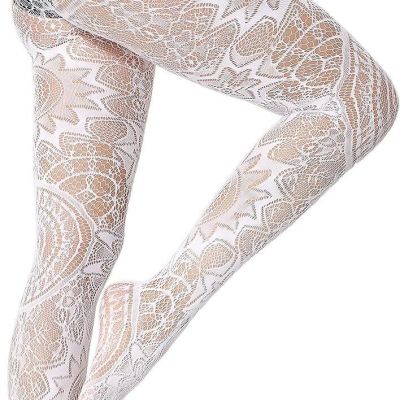 HONENNA Patterned Fishnets Tights Black Pantyhose Stockings for Women, 1-6 Pairs