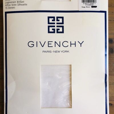 New Givenchy Body Gleamers 157 Control Top Pantyhose Tres Blanc White Size B