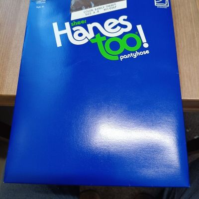 Vintage Hanes Too Control Top Pantyhose 117 Sz AB Color Barely There Sandalfoot
