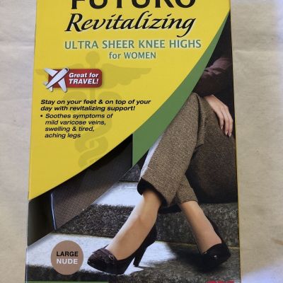 Futuro Revitalizing Ultra Sheer Knee Heights For Women Large Nude