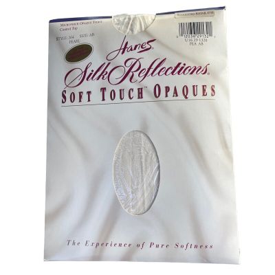 HANES SILK REFLECTIONS soft touch opaques CONTROL TOP TIGHTS Size AB Pearl