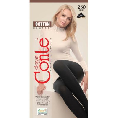 Conte TIGHTS Cotton 250 Den | Soft Warm Winter Opaque Comfy Pantyhose