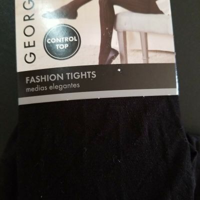 GEORGE WOMENS SIZE 1 BLACK (CUTE PATTERN) FASHION TIGHTS New In Package.