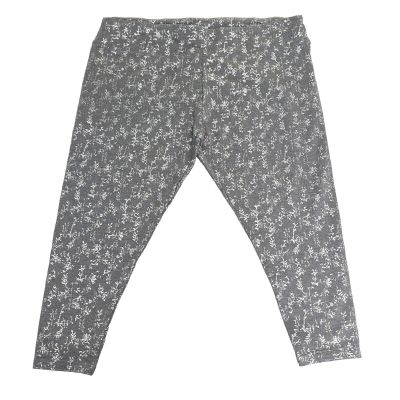 Soft Surroundings Leggings Sz 2X Superslim Gray Silver Foulard Cropped 21.5