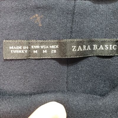 Zara Black Ponte Knit Leggings Sailor Style Buttons Size Medium