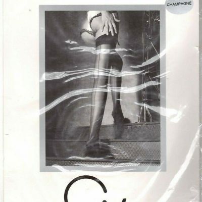 Cindy One Size (8.5-11) Style #420 Seamed Stockings Nylon Champagne Vintage New