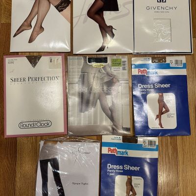 NEW 8 PACKAGES OF WOMEN’S STOCKINGS, Thigh High and Waist Types Small/Medium