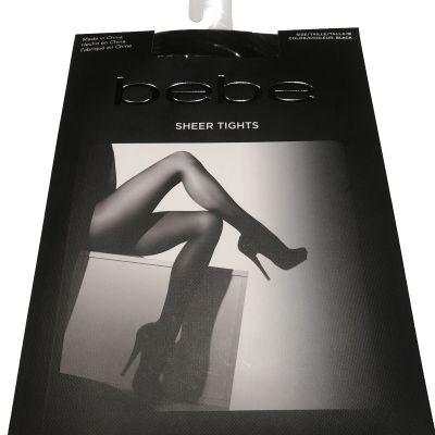 Bebe Sheer Tights Size Medium Black Pantyhose Dance Hosiery Fashion Dress Fast!!