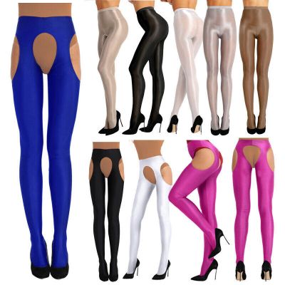 US Women High Waist Pantyhose Ultra Shimmery Thickness Footed Tights Stockings