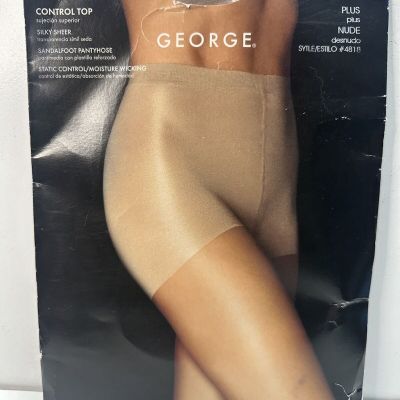 George Control Top Silky Sheer pantyhose style 4818 Nude size plus plus
