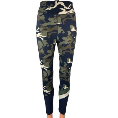 The Upside Navy Green Camo Camouflage High Waist Workout Ankle Leggings Pants 6
