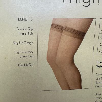 Berkshire Thigh High Stockings Lot of 3 A/B Sheer Leg Invisible Toe Stay Up 1590