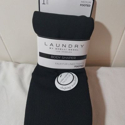 Laundry By Shelli Segal Body Shaper Footed Tights Faux Fur Lined Extra Warm Sz M