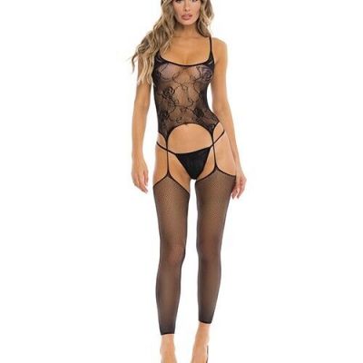 RENE ROFE ON ALL NIGHT SUSPENDER BODYSTOCKING WITH G-STRING PANTY One Size