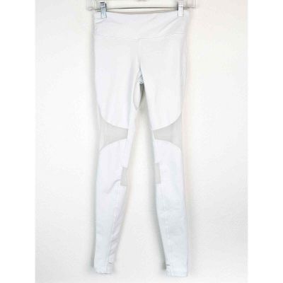 Alo Yoga Coast Leggings Pants Mesh Stirrups Workout Activewear White Size XS