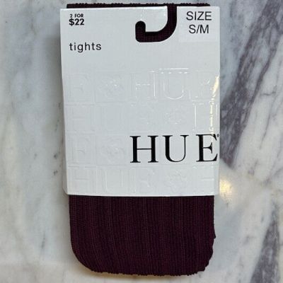 Hue Women's Tights NWT Size S/M Wide Ribbed Scarlet Control Top WT 120-170 Lbs