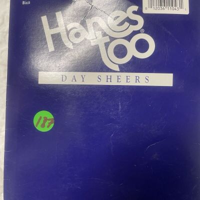 (187)   Hanes Too Day sheers  Pantyhose style 117  Size CD Color Black