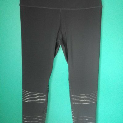 Z by Zobha- Shine Leggings- Carbon Stripe- High Waisted- Ankle- Small S- New NWT
