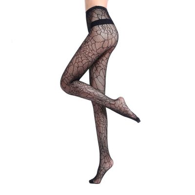 Women Tights Jacquard Elastic Lace Garter Belt Thigh Pantyhose Bottoming Romper