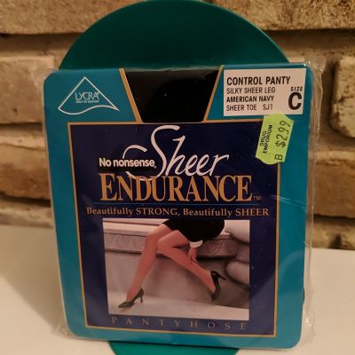 No Nonsense Sheer Endurance Sheer Midnight American Navy  Pantyhose Size C
