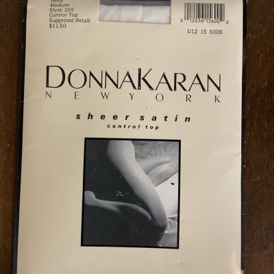 Donna Karan Pantyhose Stockings Sheer Satin Control Top Ivory Medium Style 265