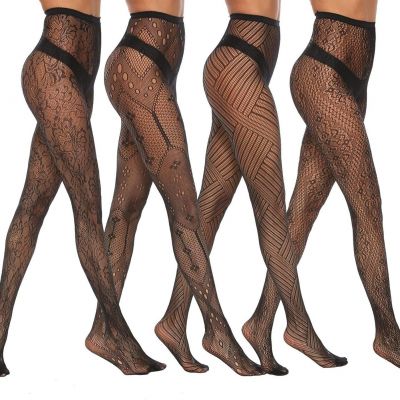 MANZI Patterned Tights for Women Fishnet Stocking(Pack of 4)