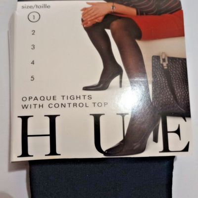 HUE Opaque Tights with Control Top Size 1 fits 100-150 lbs Black - NWT