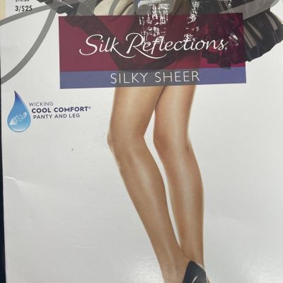 Hanes Pantyhose Silk Reflections Sheer Toe Control Top Cool Comfort style718