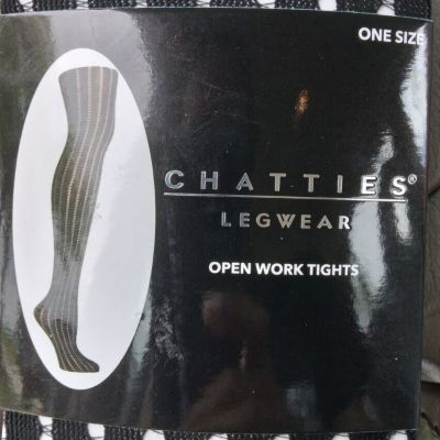 NEW Chatties Legwear Womens Open Work Fishnet Tights BLACK One Size Fits All
