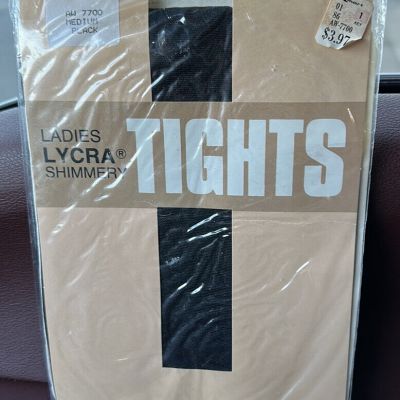 Vintage Kmart Lycra Shimmery Tights AW7700 Medium Black