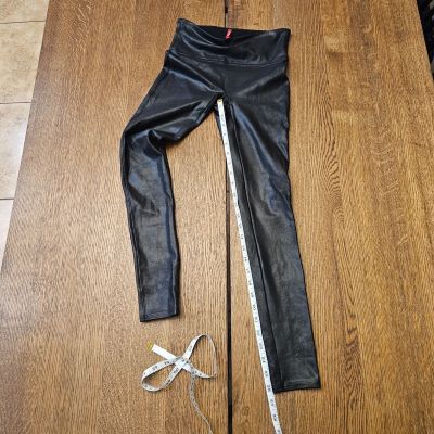 Spanx Faux Leather High Waist Shiny Leggings Size Small