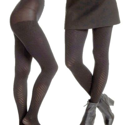 Natori Patterned Tights / Pantyhose Small / Medium Dark Black Comfy Warm Durable