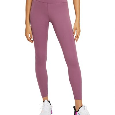 Nike Womens Activewear One Plus Size Mid-Rise Leggings size 1X, Light Mulberry