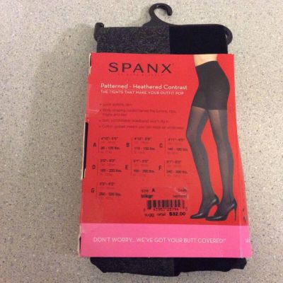 SPANX Tight-End Tights Patterned Heathered Contrast Size A Black/Gray Bodyshapi