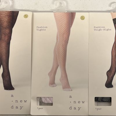 3x A New Day Fashion Tights Sz: M/L 130-185 lbs. Read The Description.