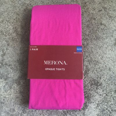 NWT Merona Opaque Tights Size 1X/2X Fandango Pink 5’5”-5’11” 190-245 lbs
