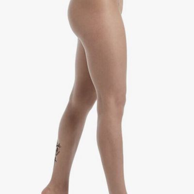 NWT HUE Women's Fashion Tights, Rose Tattoo Natural Size S