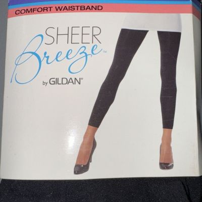 Sheer Breeze by Gildan Control Top Footless Tights Color Black Size C NEW