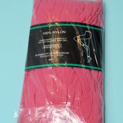 PINK Footless Tights Lace Trim NIP Sunbelt ONE SIZE