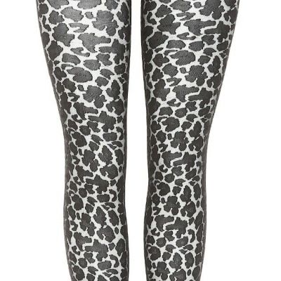 Wolford L53901 Black Two Toned Leopard Print Tights Women's Size Small