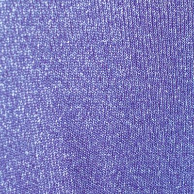 Purple Metallic Highwaist Knit Stretch Elastic Waistband Shiny Leggings Large