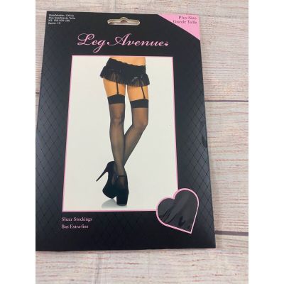 Leg Avenue Women's Plus Size Black Sheer Stockings - OS