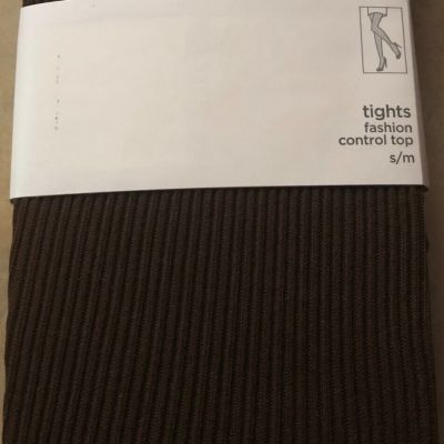JCP  Fashion  control top Texture Tights brown Small/Medium - Lot of 2 pairs