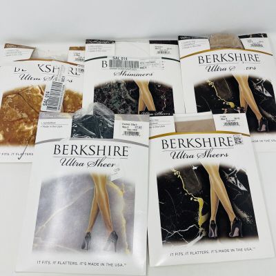 Berkshire Lot of 5 Pairs Pantyhose Stockings In Box Crafting Various Sizes 257