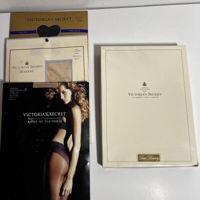 NWT Victoria's Secret Lot Stockings Thigh Highs Hose Size M Vintage Sheer Lace