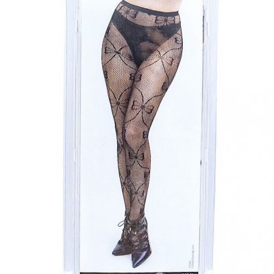 Black Lace Stockings Best Stocking Company One Size Fits Most Bows Pattern