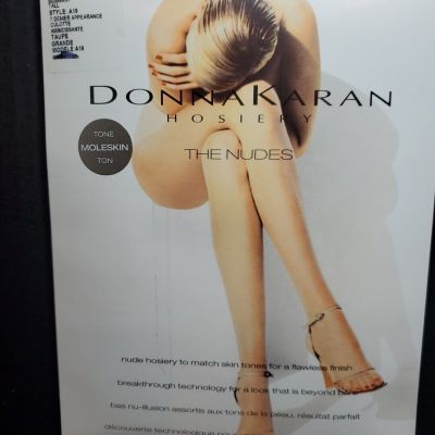 Donna Karan TALL  Luxury Hosiery Nudes Moleskin Control Top Pantyhose A19