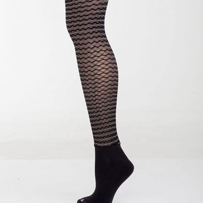 Bootights Women's 242844 Sohie Honeycomb Bootight, Black Sheer Pattern Size S