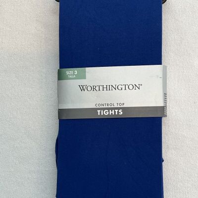 Worthington JCPenney control top tights Thunder Blue color. Size 3
