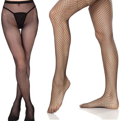 4 Pair Women High Waist Pantyhose Fishnet Stockings Mesh Tights Thigh High Socks
